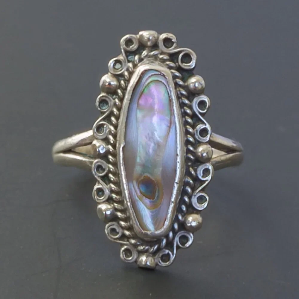 Sterling Silver Abalone Ring – Size 5.25